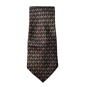 Cocktail Colors Tie Mens OS Burgundy Gold Black‎ Wavy Geometric Silk Formal